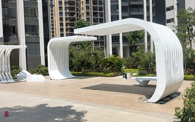 广东惠州定制不锈钢异形户外景观坐凳