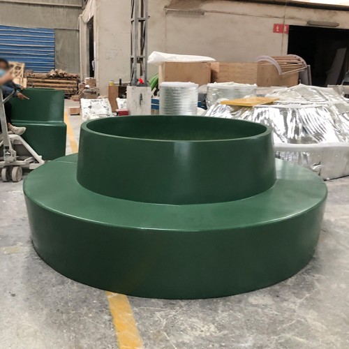 玻璃钢木艺组合圆环形花盆GRC树池坐凳 玻璃钢木艺组合圆环形花盆GRC树池坐凳