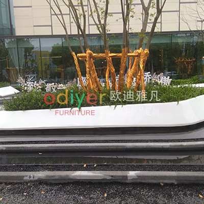 玻璃钢GRC组合树池种植池坐凳