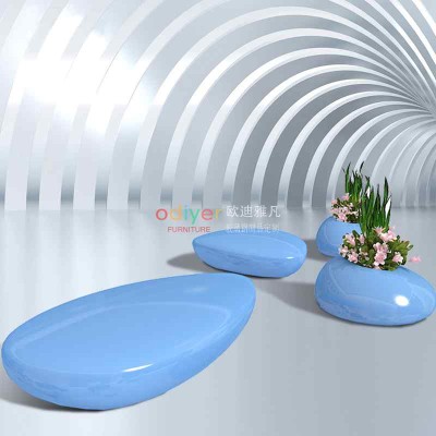 玻璃钢户外家具水滴座椅花盆坐凳
