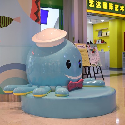 玻璃钢章鱼座椅动物造型异形坐凳