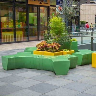 玻璃钢Y型户外景观坐凳