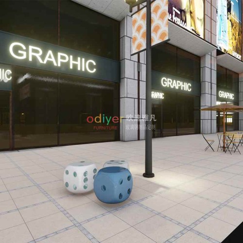 玻璃钢骰子坐凳 玻璃钢骰子坐凳
