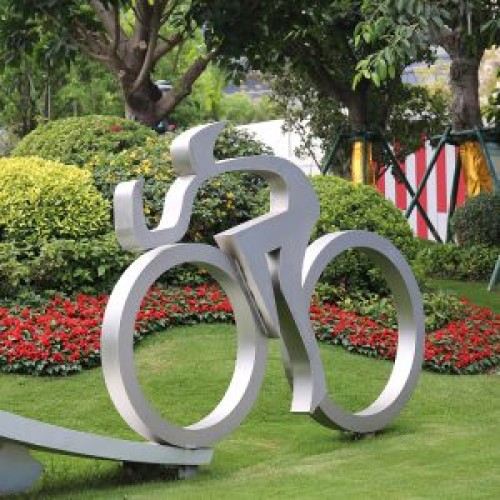 自行车比赛不锈钢雕塑