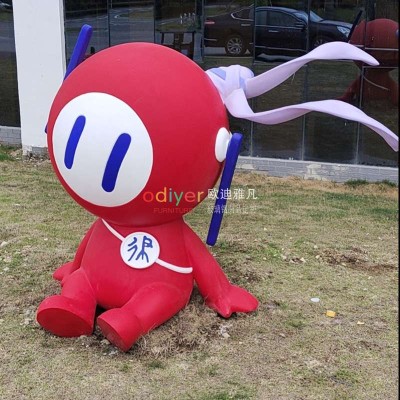 玻璃钢卡通消防员雕塑景观摆件