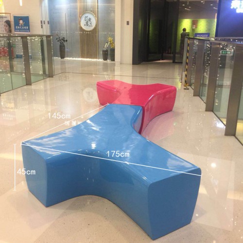 玻璃钢Y字形拼接组合户外坐凳 玻璃钢Y字形拼接组合户外坐凳