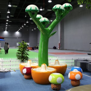 玻璃钢幼儿园蘑菇树造型卡通坐凳