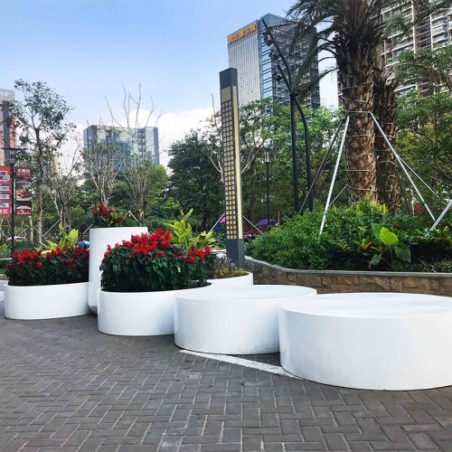 户外圆形大型玻璃钢花盆 户外圆形大型玻璃钢花盆