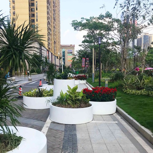 户外圆形大型玻璃钢花盆 户外圆形大型玻璃钢花盆