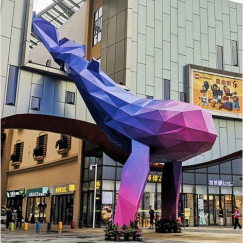 鲸鱼玻璃钢雕塑商场酒店售楼部大型摆件