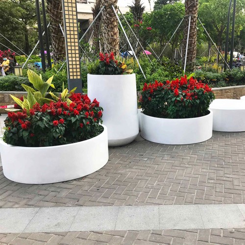 户外圆形大型玻璃钢花盆 户外圆形大型玻璃钢花盆