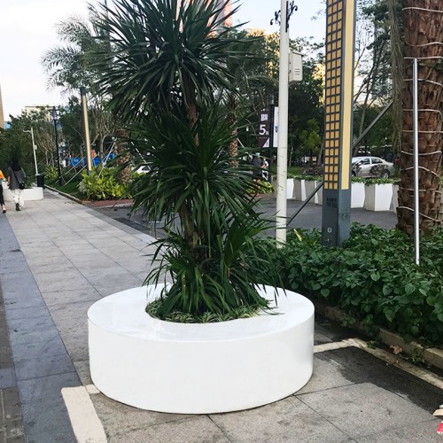 圆形玻璃钢GRC户外树池坐凳 圆形玻璃钢GRC户外树池坐凳