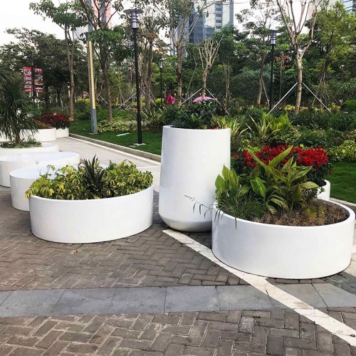 户外圆形大型玻璃钢花盆 户外圆形大型玻璃钢花盆