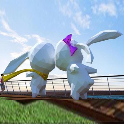 兔子玻璃钢雕塑园林景观动物广场雕塑