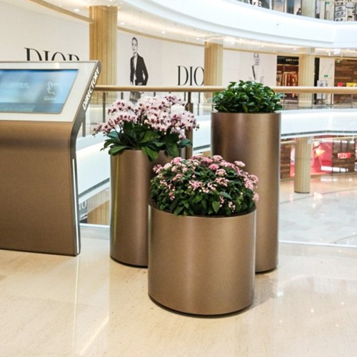 不锈钢圆柱花盆 不锈钢圆柱花盆