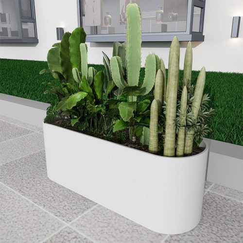 椭圆形户外不锈钢金属花箱 椭圆形户外不锈钢金属花箱