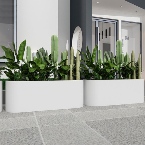 椭圆形户外不锈钢金属花箱 椭圆形户外不锈钢金属花箱