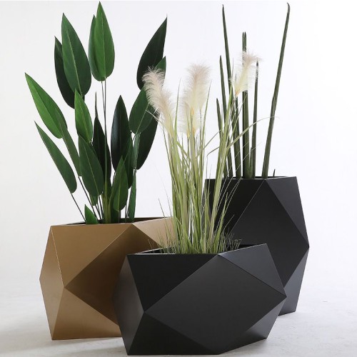 不锈钢菱形花盆 不锈钢菱形花盆