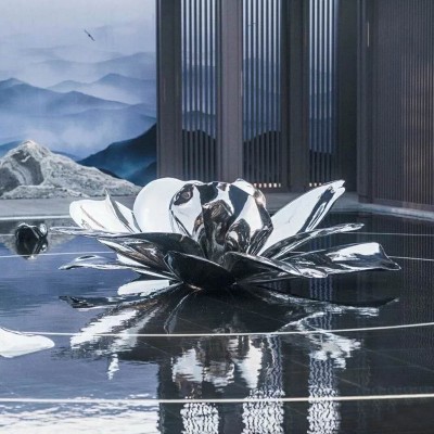 荷花不锈钢雕塑景观广场售楼部雕塑