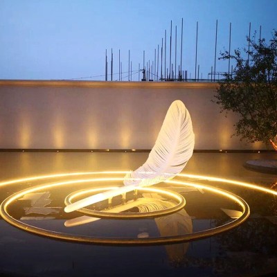 羽毛不锈钢雕塑景观房地产售楼部雕塑