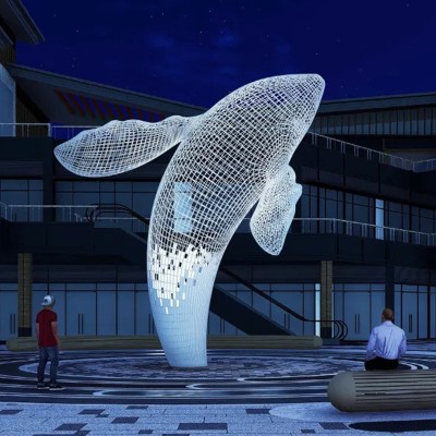 海豚不锈钢雕塑金属镂空铁艺景观广场雕塑 海豚不锈钢雕塑金属镂空铁艺景观广场雕塑