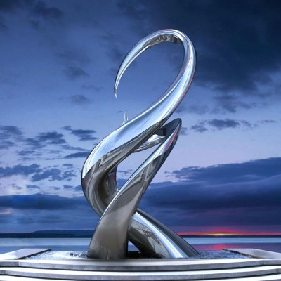 嫩芽不锈钢雕塑抽象景观广场艺术摆件