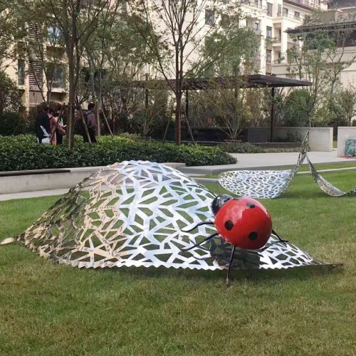 瓢虫不锈钢雕塑公园景观广场摆件