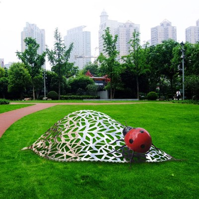 瓢虫不锈钢雕塑公园景观广场摆件