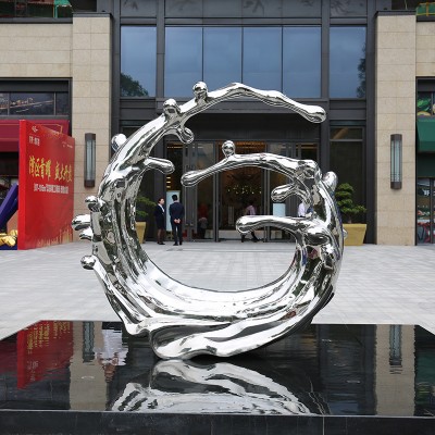 浪花不锈钢雕塑售楼部城市景观广场摆件 浪花不锈钢雕塑售楼部城市景观广场摆件