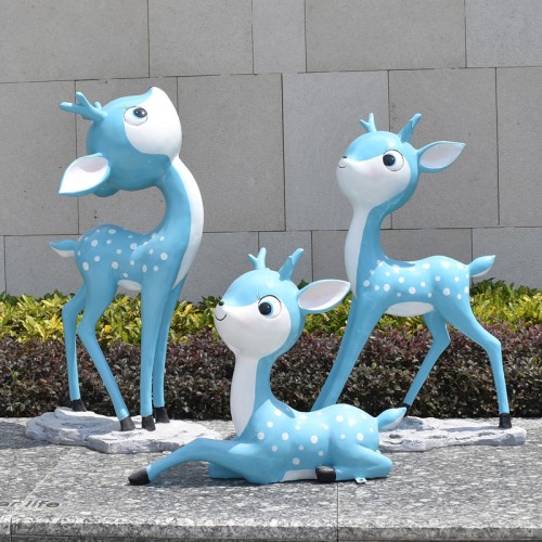 梅花鹿卡通玻璃钢雕塑户外动物景观广场摆件