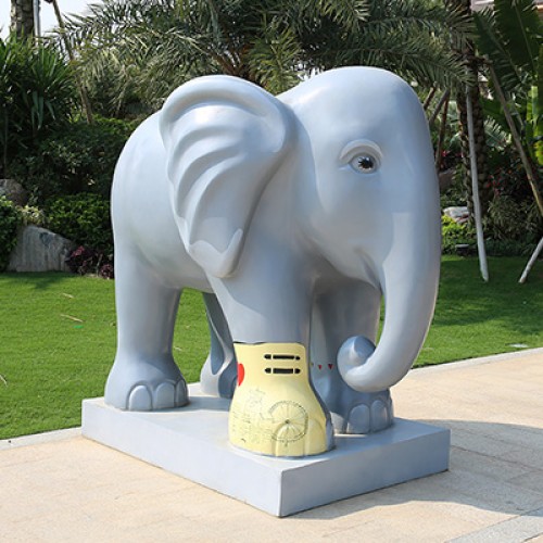 大象玻璃钢雕塑户外动物广场公园城市雕塑
