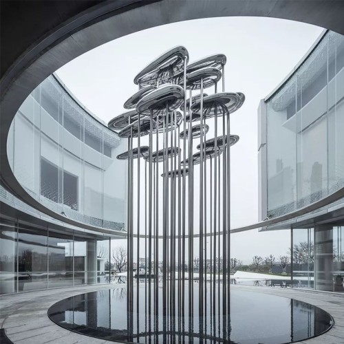 云朵不锈钢景观雕塑创意园林造型摆件 云朵不锈钢景观雕塑创意园林造型摆件