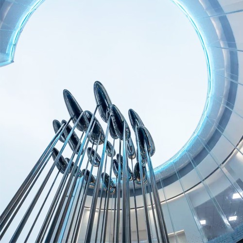 云朵不锈钢景观雕塑创意园林造型摆件 云朵不锈钢景观雕塑创意园林造型摆件