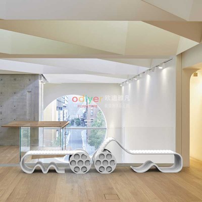 胶卷电影带玻璃钢坐凳创意造型休闲椅