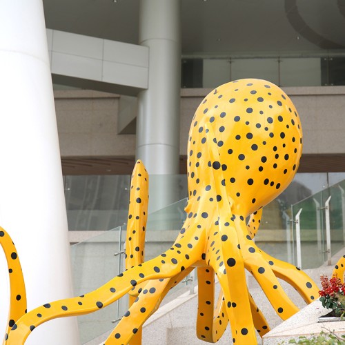 章鱼玻璃钢雕塑大型造型广场主体摆件