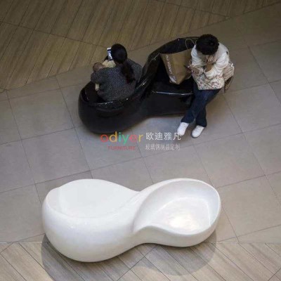 双人创意玻璃钢座椅商场酒店艺术坐凳