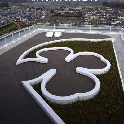 玻璃钢花朵造型花坛树池坐凳