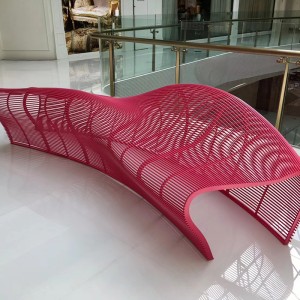 不锈钢镂空座椅创意弧形景观美陈休息坐凳