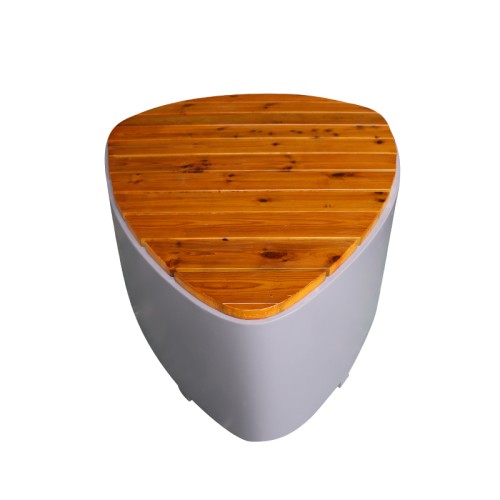 不锈钢异形防腐木面坐凳景观艺术创意座椅