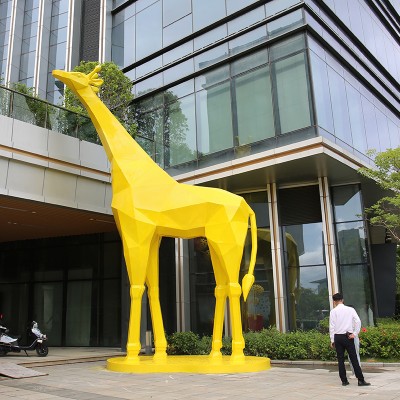 玻璃钢长颈鹿雕塑大型景观动物摆件美陈小品 玻璃钢长颈鹿雕塑大型景观动物摆件美陈小品