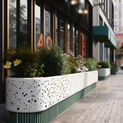 不锈钢金属花箱市政景观花盆