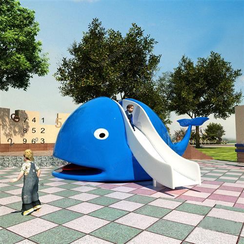 玻璃钢卡通滑梯儿童美陈景观雕塑摆件 玻璃钢卡通滑梯儿童美陈景观雕塑摆件