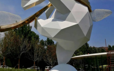 梦想家·兔子玻璃钢雕塑，公园景区都喜欢雕塑摆件！