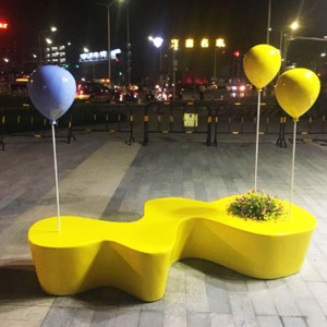玻璃钢气球造型坐凳户外景观艺术座椅