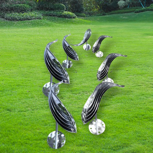 不锈钢鱼雕塑水景艺术景观摆件