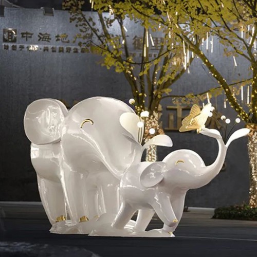 玻璃钢大象雕塑艺术景观动物摆件美陈小品