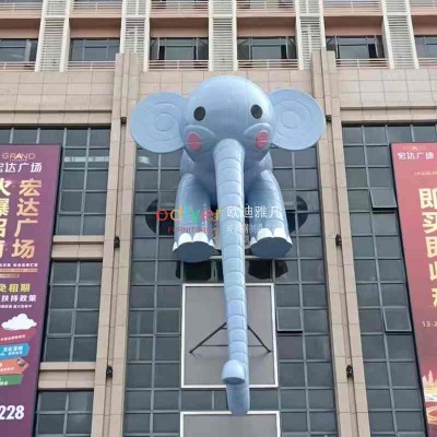 楼顶玻璃钢大象雕塑创意大型动物摆件
