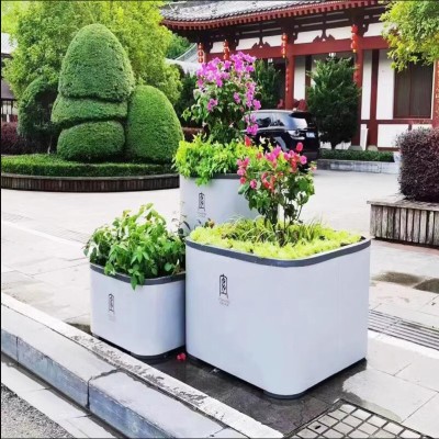 不锈钢方形花盆户外景观正方形花箱
