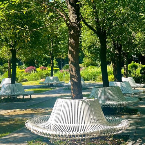 不锈钢镂空树池坐凳金属铁艺景观花坛