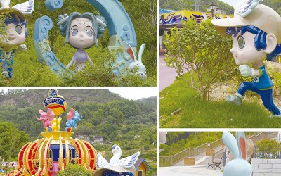 浙江丽水青田儿童公园玻璃钢雕塑景观小品造型案例 浙江丽水青田儿童公园玻璃钢雕塑景观小品造型案例